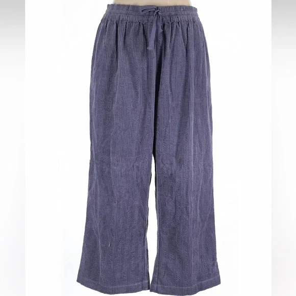 NWOT Lucy & Yak Norris Wide Leg Cotton Corduroy Purple Trousers - Picture 2 of 15